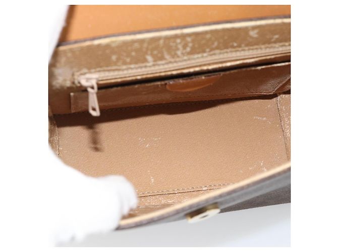 Céline Borsa CELINE Macadam Canvas Star Ball PVC Pelle 2way Marrone Oro Auth 194593 D'oro - vista 17