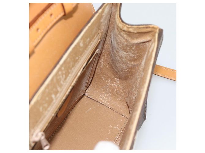 Céline Borsa CELINE Macadam Canvas Star Ball PVC Pelle 2way Marrone Oro Auth 194593 D'oro - vista 18