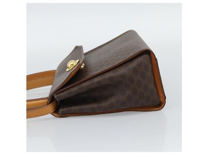 Céline Borsa CELINE Macadam Canvas Star Ball PVC Pelle 2way Marrone Oro Auth 194593 D'oro - vista 4