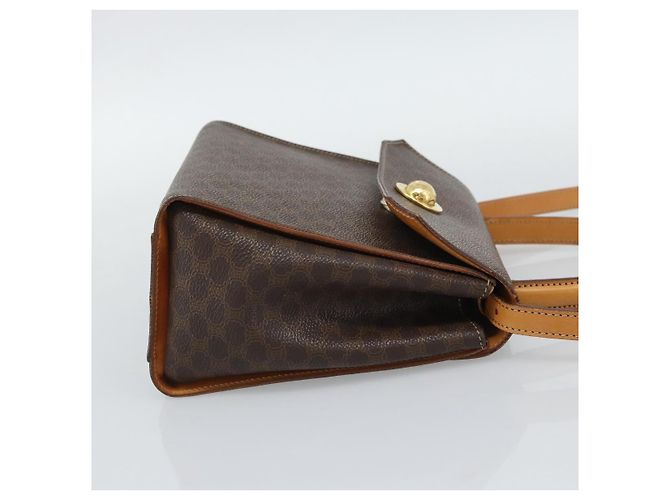 Céline Borsa CELINE Macadam Canvas Star Ball PVC Pelle 2way Marrone Oro Auth 194593 D'oro - vista 5
