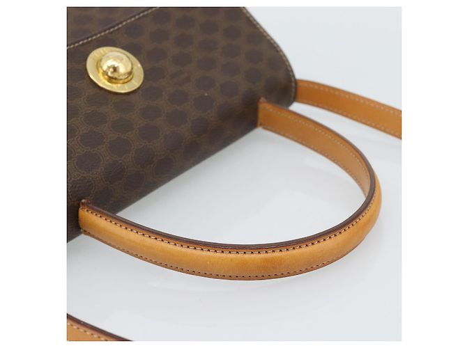 Céline Borsa CELINE Macadam Canvas Star Ball PVC Pelle 2way Marrone Oro Auth 194593 D'oro - vista 7