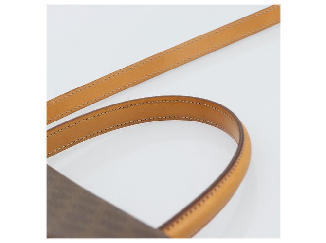 Céline Borsa CELINE Macadam Canvas Star Ball PVC Pelle 2way Marrone Oro Auth 194593 D'oro - vista 8