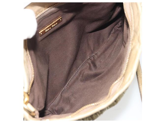 Borsa a Spalla Miu Miu Matelassé in Pelle Beige Oro Auth bs36288 D'oro - vista 11