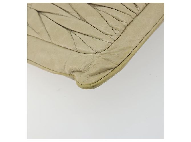 Borsa a Spalla Miu Miu Matelassé in Pelle Beige Oro Auth bs36288 D'oro - vista 16