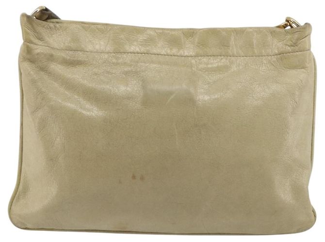 Borsa a Spalla Miu Miu Matelassé in Pelle Beige Oro Auth bs36288 D'oro - vista 2