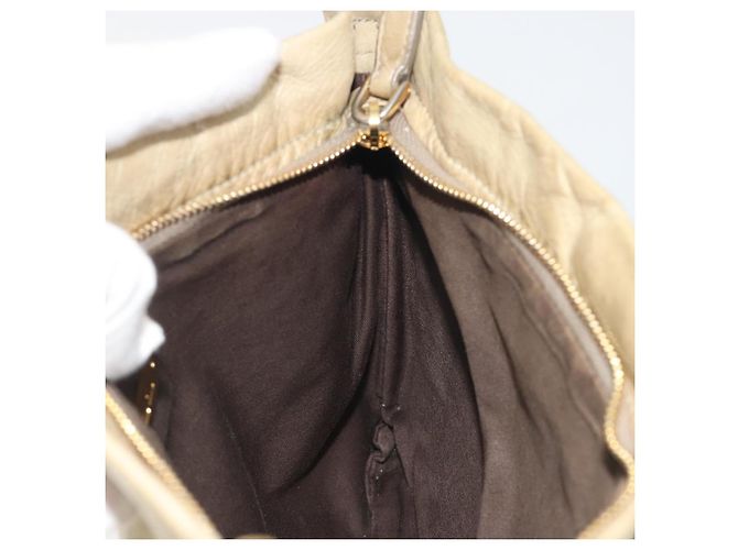Borsa a Spalla Miu Miu Matelassé in Pelle Beige Oro Auth bs36288 D'oro - vista 22