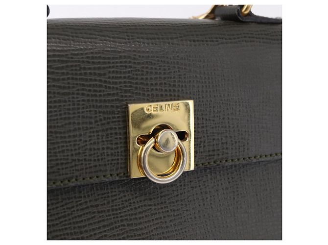 Céline Borsa CELINE in pelle 2way Khaki Gold Tone Auth ep15377 Cachi - vista 16