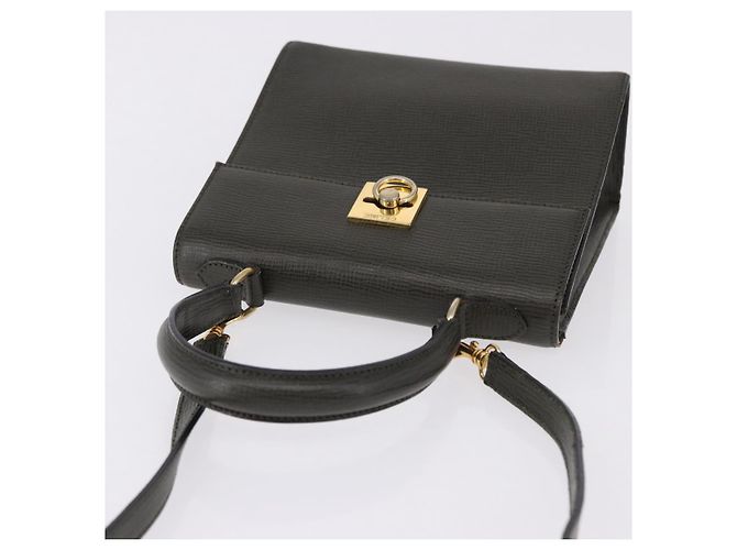 Céline Borsa CELINE in pelle 2way Khaki Gold Tone Auth ep15377 Cachi - vista 6
