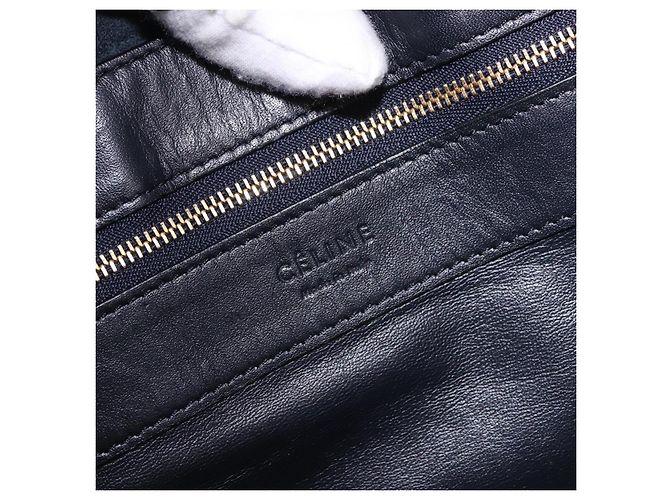 Céline CELINE Vertical Cabas Mall Handtasche aus Leder Schwarz Gold Authentisch 191085 Golden - Ansicht 15