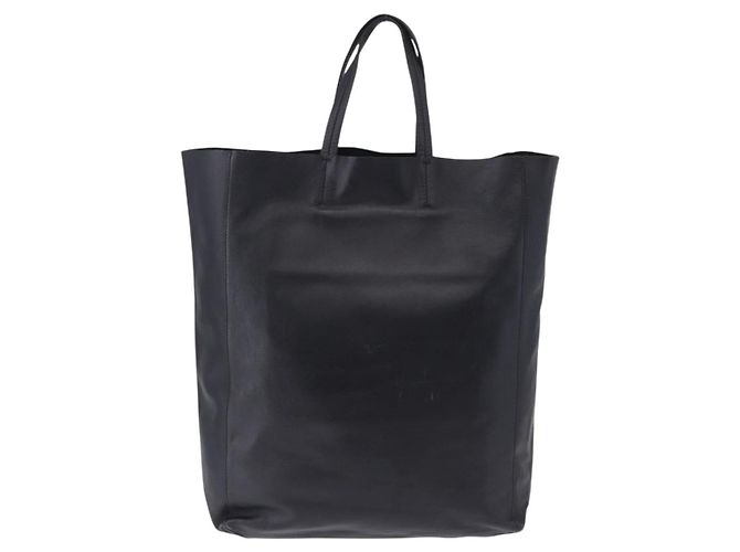 Céline CELINE Vertical Cabas Mall Handtasche aus Leder Schwarz Gold Authentisch 191085 Golden - Ansicht 3