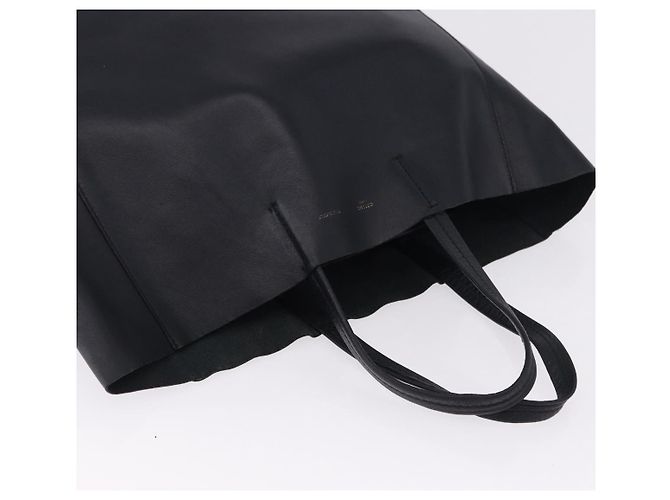 Céline CELINE Vertical Cabas Mall Handtasche aus Leder Schwarz Gold Authentisch 191085 Golden - Ansicht 6