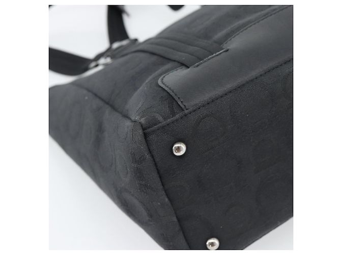 Sac à main Salvatore Ferragamo Gancini en toile noir et argent Auth ka5438 Argenté - vue 13