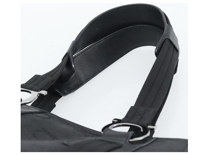 Sac à main Salvatore Ferragamo Gancini en toile noir et argent Auth ka5438 Argenté - vue 8