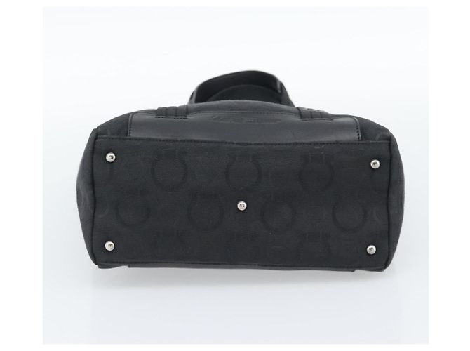 Sac à main Salvatore Ferragamo Gancini en toile noir et argent Auth ka5438 Argenté - vue 9