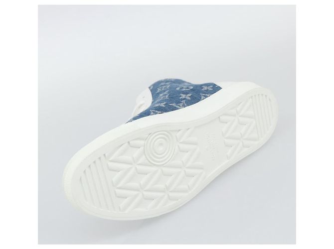 Sneakers alte LOUIS VUITTON Monogram Denim Tattoo Line Blue LV Auth BA14108M Bianco - vista 18