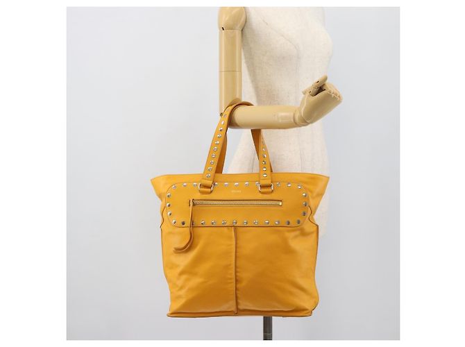 Céline Borsa CELINE in pelle giallo argento Auth 192757A - vista 24