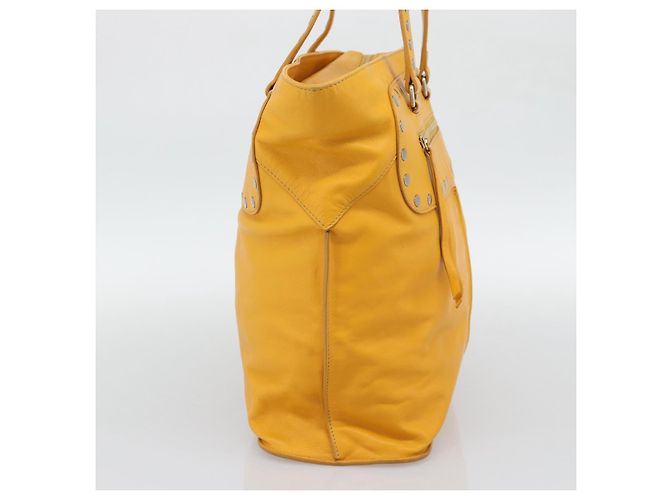 Céline Borsa CELINE in pelle giallo argento Auth 192757A - vista 4