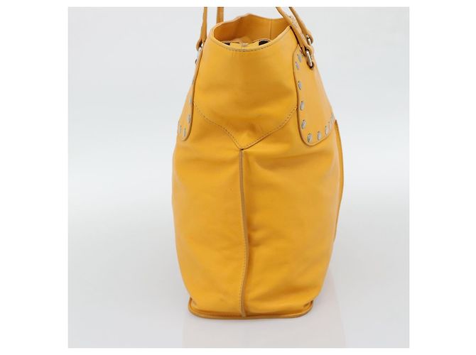 Céline Borsa CELINE in pelle giallo argento Auth 192757A - vista 5