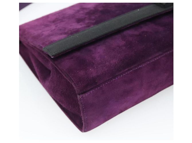 Borsa a tracolla Salvatore Ferragamo Vala in scamosciato viola e oro Auth BA14151A D'oro Porpora - vista 11
