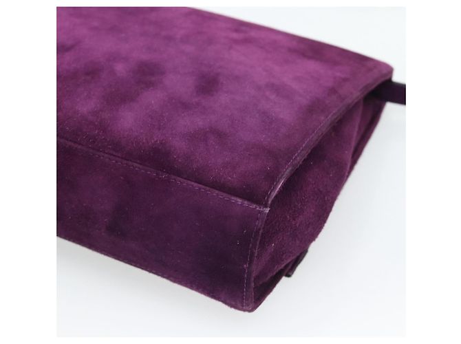Borsa a tracolla Salvatore Ferragamo Vala in scamosciato viola e oro Auth BA14151A D'oro Porpora - vista 12