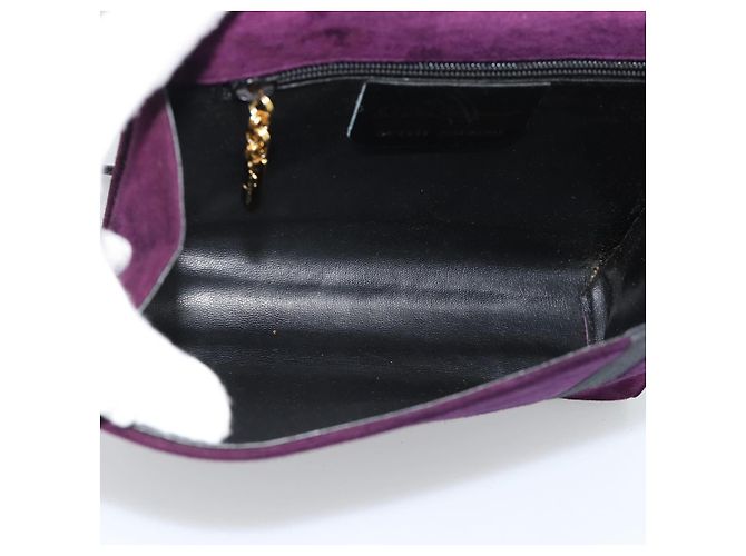 Borsa a tracolla Salvatore Ferragamo Vala in scamosciato viola e oro Auth BA14151A D'oro Porpora - vista 16