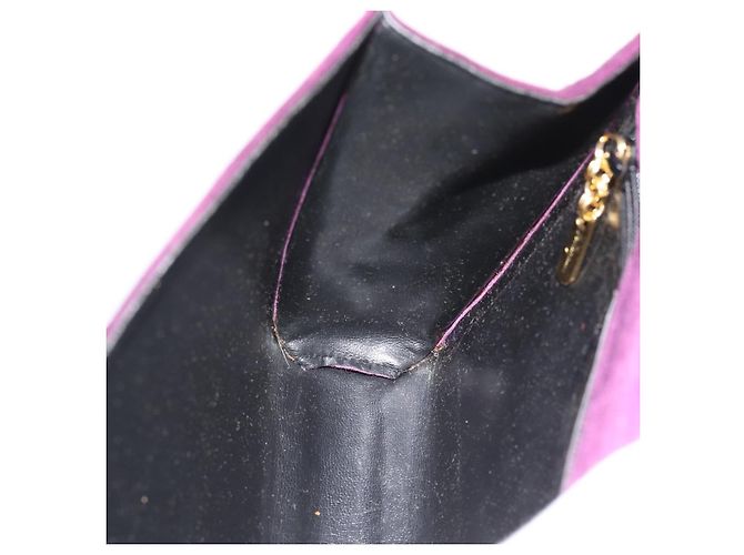 Borsa a tracolla Salvatore Ferragamo Vala in scamosciato viola e oro Auth BA14151A D'oro Porpora - vista 18