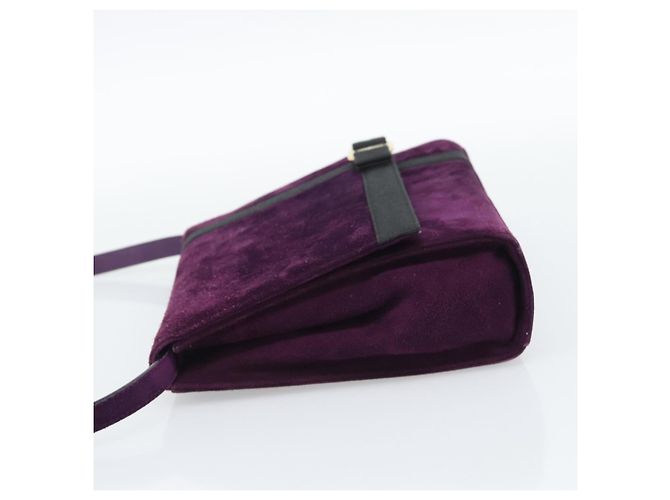 Borsa a tracolla Salvatore Ferragamo Vala in scamosciato viola e oro Auth BA14151A D'oro Porpora - vista 4