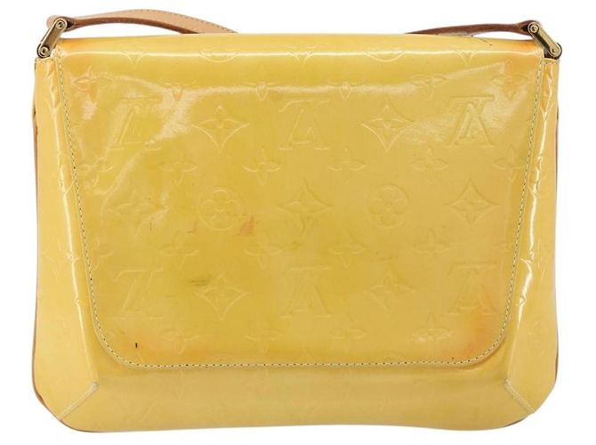 LOUIS VUITTON Monogram Vernis Thompson Street Bag Lime Yellow M91071 Auth 192632 D'oro - vista 2
