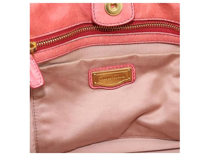 Borsa Miu Miu in pelle 2way Rosa Oro Auth am12098V D'oro - vista 18