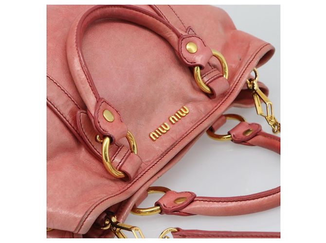 Borsa Miu Miu in pelle 2way Rosa Oro Auth am12098V D'oro - vista 6