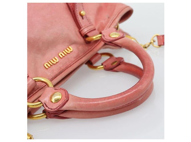 Borsa Miu Miu in pelle 2way Rosa Oro Auth am12098V D'oro - vista 7
