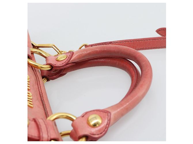 Borsa Miu Miu in pelle 2way Rosa Oro Auth am12098V D'oro - vista 8
