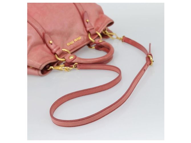 Borsa Miu Miu in pelle 2way Rosa Oro Auth am12098V D'oro - vista 9