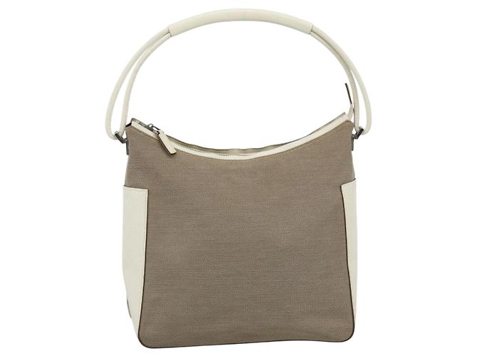 Borsa a Spalla GUCCI GG Canvas Beige Argento 001 3766 Auth BA14143 - vista 2