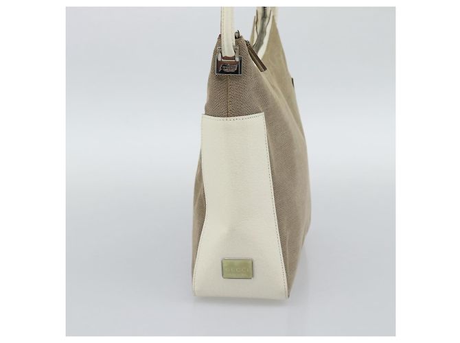 Borsa a Spalla GUCCI GG Canvas Beige Argento 001 3766 Auth BA14143 - vista 4