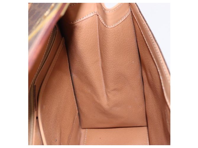 Céline Borsa CELINE Macadam Canvas PVC Pelle Marrone Oro Auth 193508A D'oro - vista 22