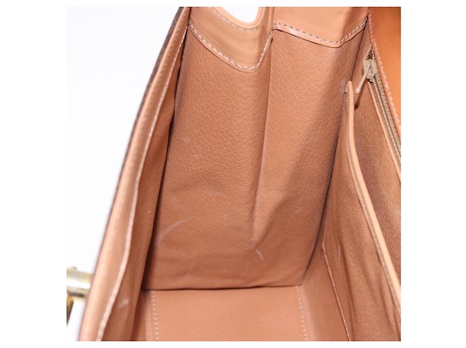 Céline Borsa CELINE Macadam Canvas PVC Pelle Marrone Oro Auth 193508A D'oro - vista 23
