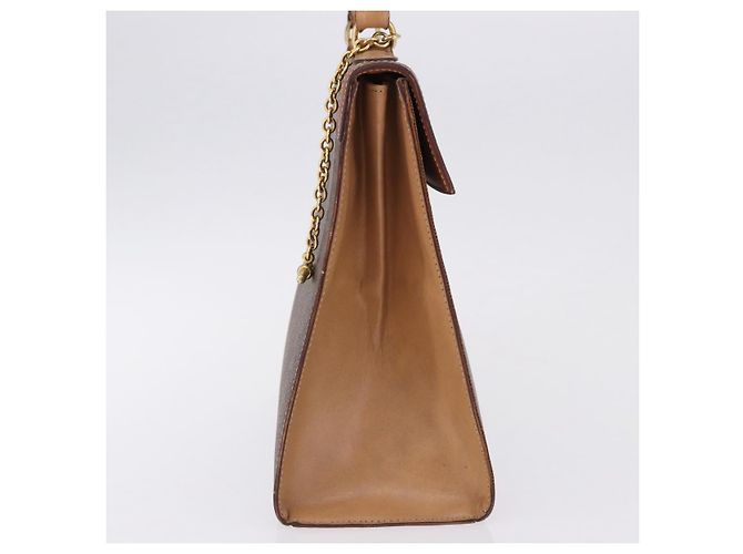 Céline Borsa CELINE Macadam Canvas PVC Pelle Marrone Oro Auth 193508A D'oro - vista 5