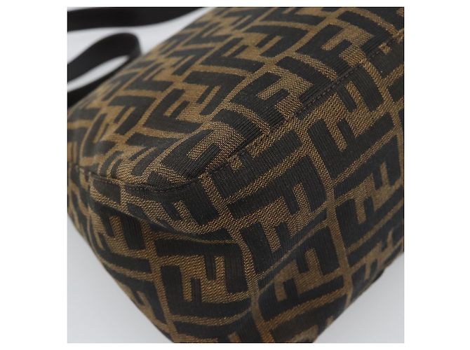FENDI Zucca Canvas Mamma Baguette Shoulder Bag Black Brown Auth BA14103V Marrone Nero - vista 13