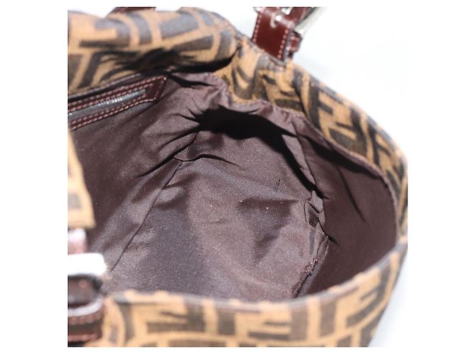 FENDI Zucca Canvas Mamma Baguette Shoulder Bag Black Brown Auth BA14103V Marrone Nero - vista 17