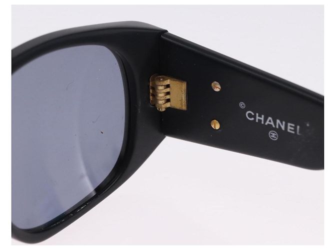 Occhiali da sole CHANEL Plastica Nero Oro CC Auth bs36338 D'oro - vista 10