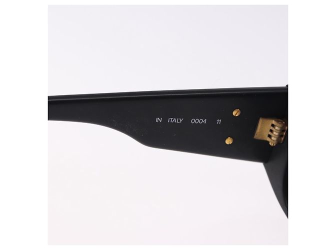 Occhiali da sole CHANEL Plastica Nero Oro CC Auth bs36338 D'oro - vista 12