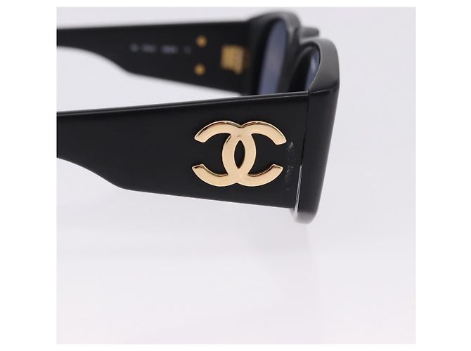 Occhiali da sole CHANEL Plastica Nero Oro CC Auth bs36338 D'oro - vista 7