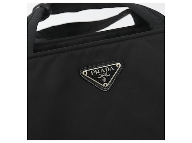 Borsa PRADA in nylon nero argento Auth ep15229 - vista 15