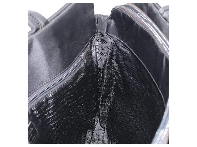 Borsa PRADA in nylon nero argento Auth ep15229 - vista 20