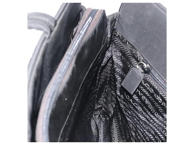 Borsa PRADA in nylon nero argento Auth ep15229 - vista 21