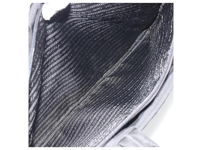 Borsa PRADA in nylon nero argento Auth ep15229 - vista 24