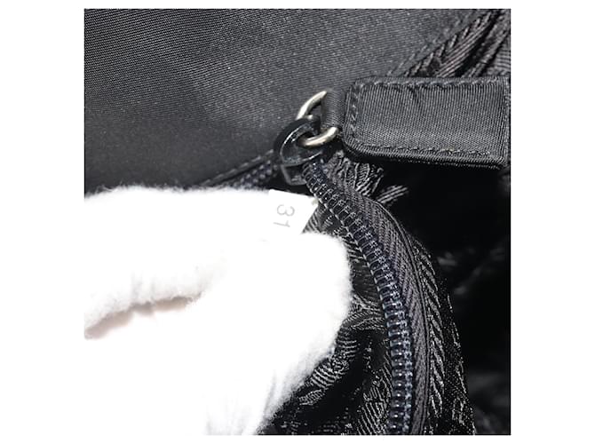 Borsa PRADA in nylon nero argento Auth ep15229 - vista 26