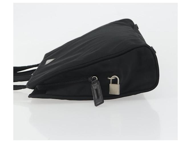 Borsa PRADA in nylon nero argento Auth ep15229 - vista 5