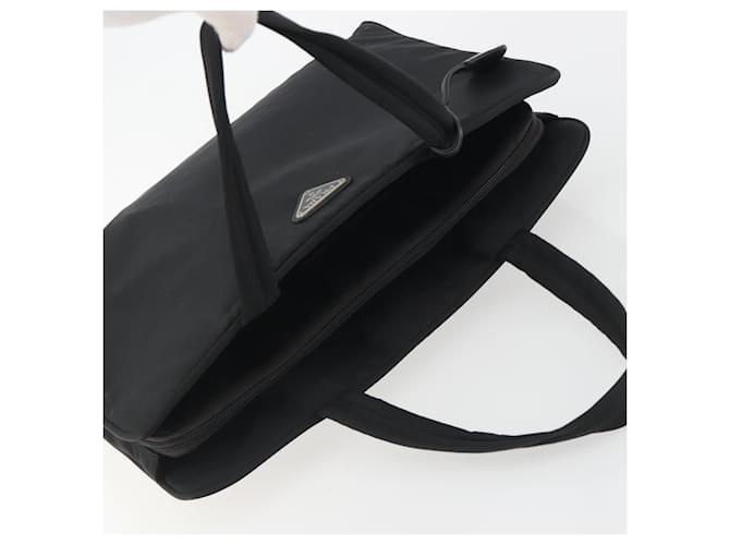 Borsa PRADA in nylon nero argento Auth ep15229 - vista 6